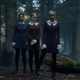 From left: Agatha (Adeline Rudolph), Dorcas (Abigail Cowen), and Prudence (Tati Gabrielle) do their best witch stare.